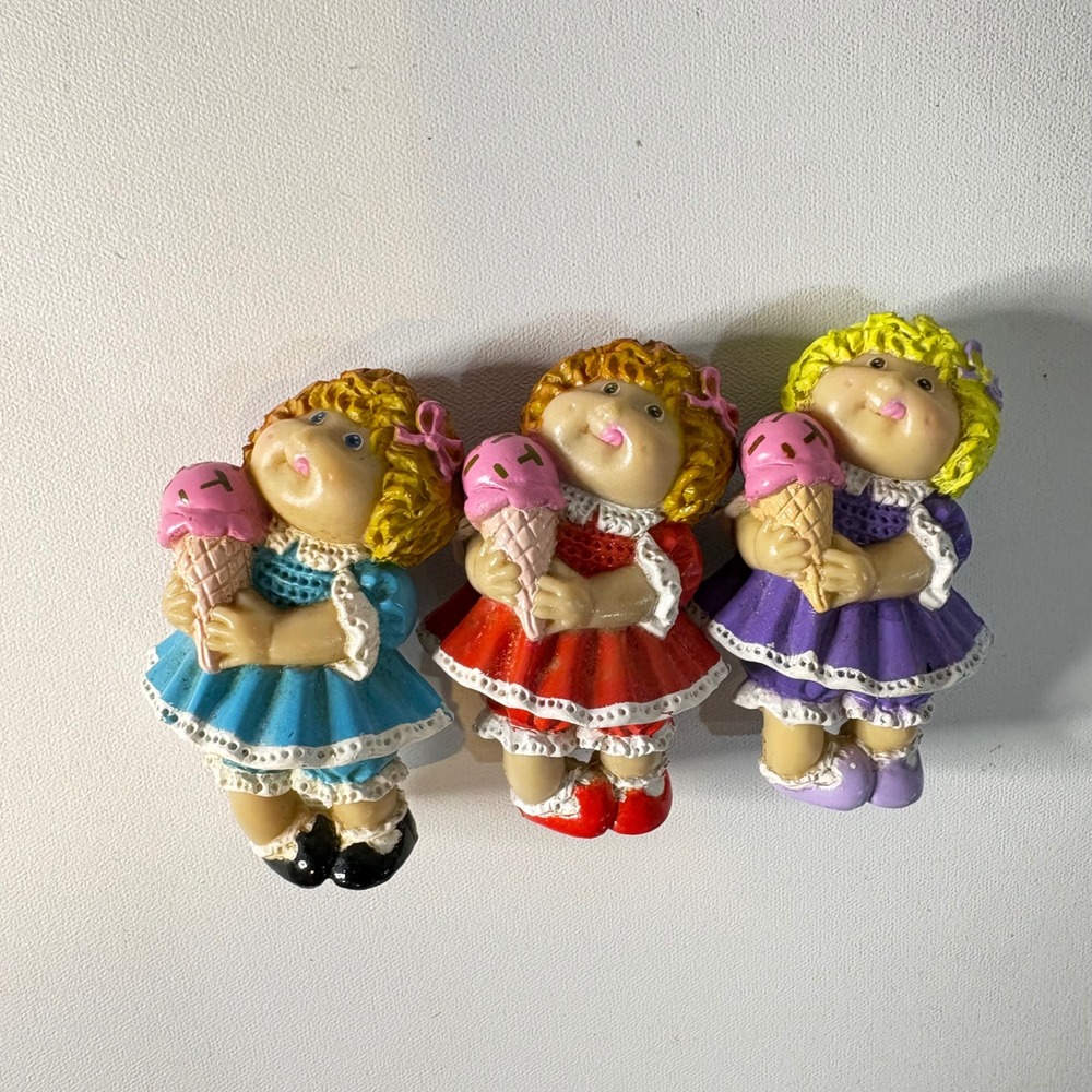 Vintage Cabbage Patch Kids PVC Figurines Ice Cream Cone Lot of 3 Retro Toys - Picture 2 of 5